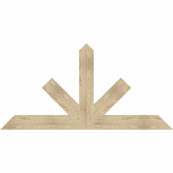 Ekena Millwork Saratoga Rough Sawn Timber Gable Bracket, Douglas Fir, 72"W x 36"H x 2"D x 6"F, 12/12 Pitch GBW072X36X0206SAR00RDF - main